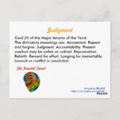 Urteilskarte Tarot Postkarte (Rückseite)