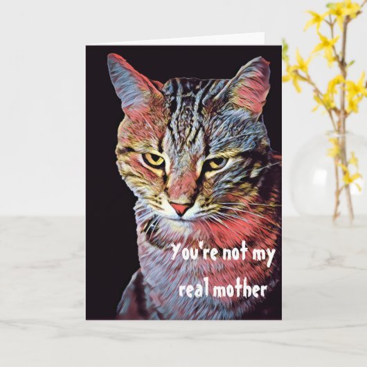 Urteilskatze am Muttertag Karte (Gelbe Blume)