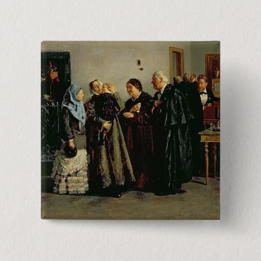 Urteilsspruch, "nicht schuldig", 1882 button (Vorderseite)