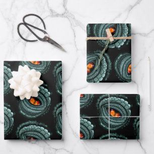 Urtierliches Reptilien-Raubtier-Auge-Geschenk-Anhä Geschenkpapier Set