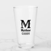 Urtypografie Moderner Mit Monogramm Raum Glas (Vorderseite)