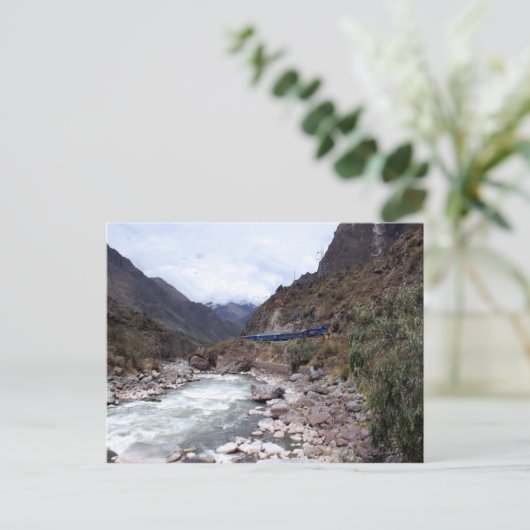 Urubamba Fluss Tal Bahn Cusco Peru Postkarte (Stehend Vorderseite)