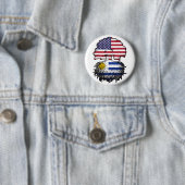 Uruguay American USA Tree Roots Flag Button (Beispiel)