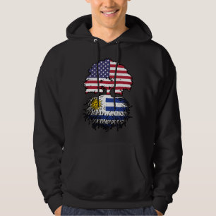 Uruguay American USA Tree Roots Flag Hoodie