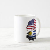 Uruguay American USA Tree Roots Flag Kaffeetasse (VorderseiteRechts)