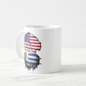 Uruguay American USA Tree Roots Flag Kaffeetasse (Vorderseite Links)