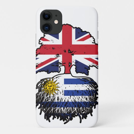 Uruguay British UK Tree Roots Flag Case-Mate iPhone Hülle (Rückseite)