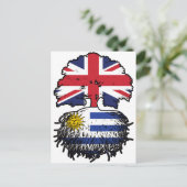 Uruguay British UK Tree Roots Flag Postkarte (Stehend Vorderseite)