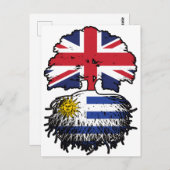 Uruguay British UK Tree Roots Flag Postkarte (Vorne/Hinten)