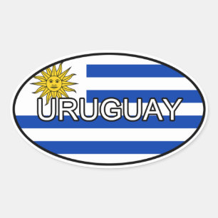 Uruguay-Euro-Aufkleber Ovaler Aufkleber