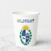 Uruguay-Fahne-Wappenpapiertassen Pappbecher (Rückseite)