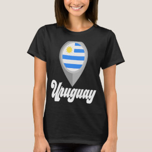 Uruguay Flag Button I Liebe Uruguay Reise T-Shirt