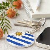 Uruguay Flag Charming Patriotic Schlüsselanhänger (Vorderseite rechts)