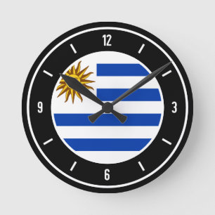 Uruguay Flag Elegant Runde Wanduhr