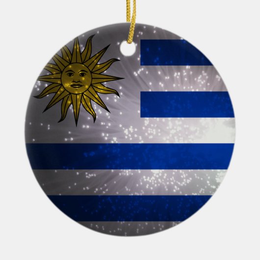 Uruguay Flag Firework Keramik Ornament (Vorne)