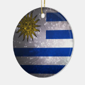 Uruguay Flag Firework Keramik Ornament (Links)