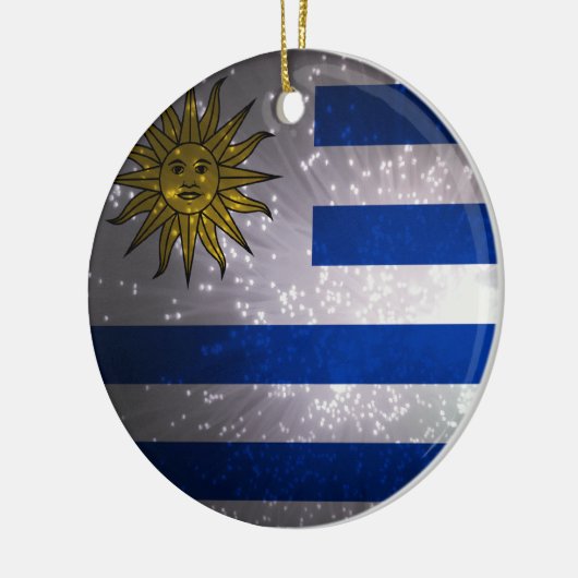 Uruguay Flag Firework Keramik Ornament (Links)