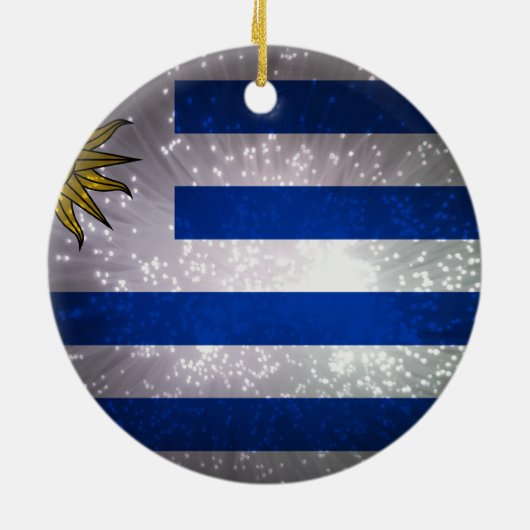 Uruguay Flag Firework Keramik Ornament (Hinten)