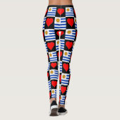 Uruguay Flag Herz Muster Patriotic Uruguayan Leggings (Rückseite)