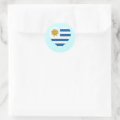 Uruguay Flag Herz Runder Aufkleber (Tasche)