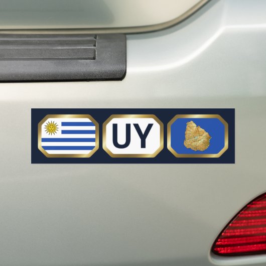 Uruguay Flag Map Code Autoaufkleber (Auf Auto)