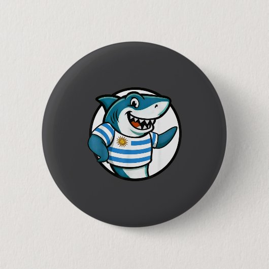 Uruguay Flag Shark Funny Uruguayan Button (Vorderseite)