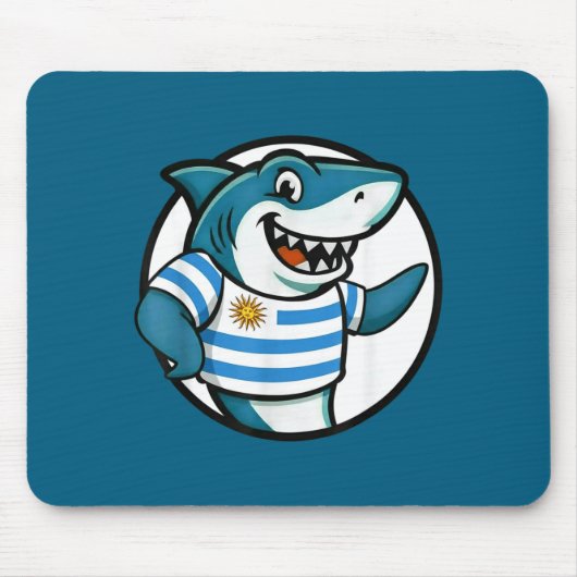 Uruguay Flag Shark Funny Uruguayan Mousepad (Vorne)
