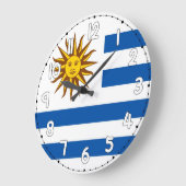 Uruguay Flag Wall Clock – Patriotic Home & Office  Große Wanduhr (Winkel)