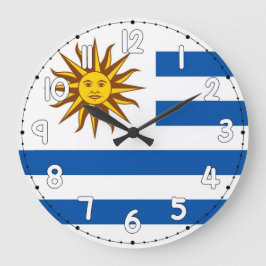 Uruguay Flag Wall Clock – Patriotic Home & Office  Große Wanduhr