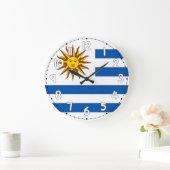 Uruguay Flag Wall Clock – Patriotic Home & Office  Große Wanduhr (Zuhause)