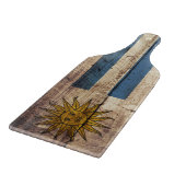 Uruguay-Flagge auf altem hölzernem Korn Schneidebrett (Ecke)