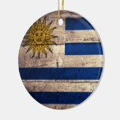 Uruguay-Flagge aus altem Holz Keramikornament (Links)