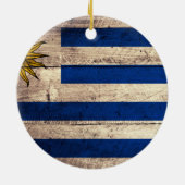 Uruguay-Flagge aus altem Holz Keramikornament (Hinten)