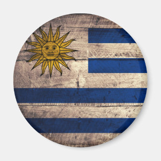Uruguay-Flagge aus altem Holz Magnet