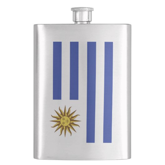 Uruguay-Flagge Flachmann (Vorderseite)