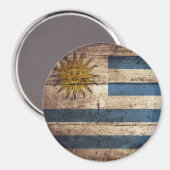 Uruguay-Flagge für Altholzkörner Magnet (Vorderseite/Rückseite)