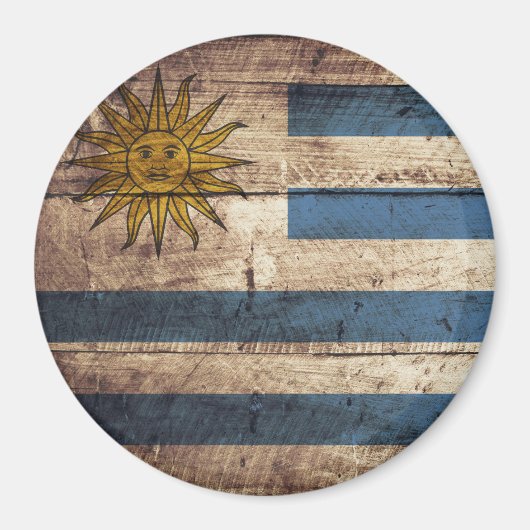 Uruguay-Flagge für Altholzkörner Magnet (Vorne)