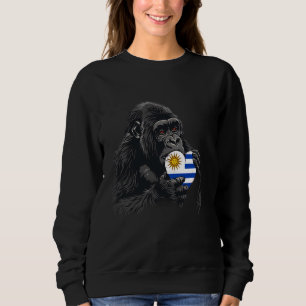 Uruguay-Flagge Gorillla-Herz uruguayischer Stolz U Sweatshirt