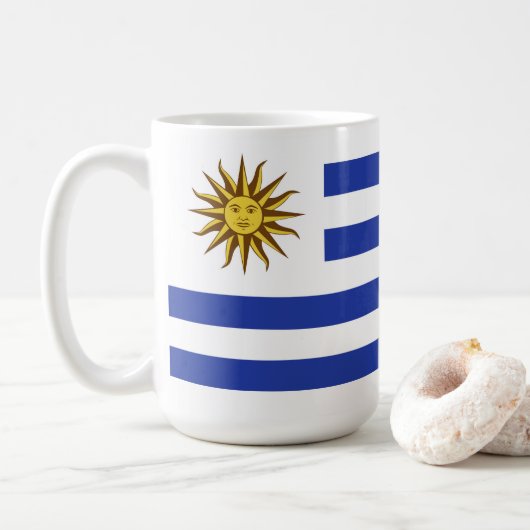 Uruguay-Flagge Kaffeetasse (Mit Donut)
