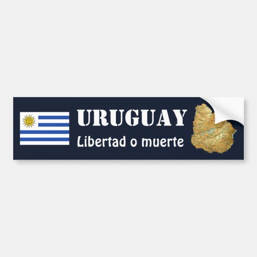 Uruguay-Flagge + Karten-Autoaufkleber Autoaufkleber (Vorne)