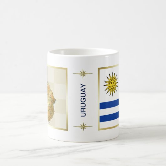 Uruguay-Flagge + Karten-Tasse Kaffeetasse (Mittel)