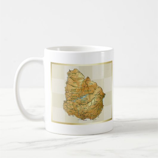 Uruguay-Flagge + Karten-Tasse Kaffeetasse (Links)