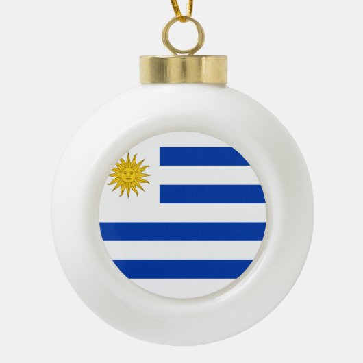 Uruguay-Flagge Keramik Kugel-Ornament (Vorderseite)