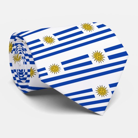 Uruguay-Flagge Krawatte (Gerollt)