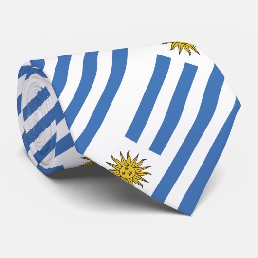 Uruguay-Flagge Krawatte (Gerollt)