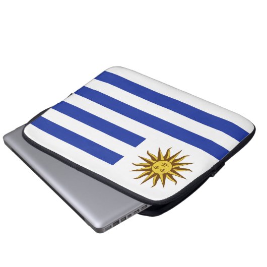 Uruguay-Flagge Laptopschutzhülle (Vorne Knopf)