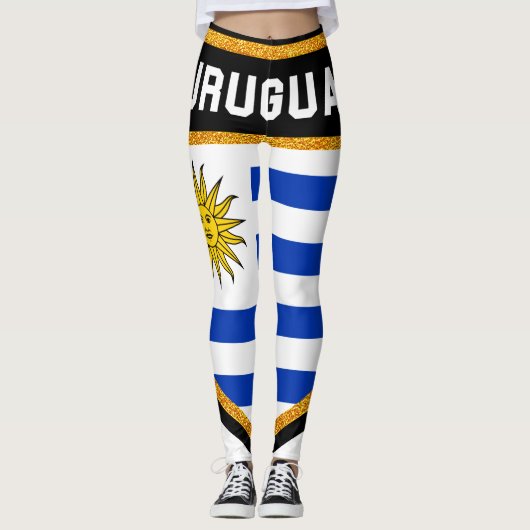 Uruguay-Flagge Leggings (Vorderseite)