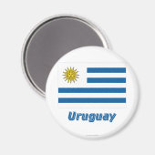 Uruguay-Flagge mit Name Magnet (Vorderseite/Rückseite)