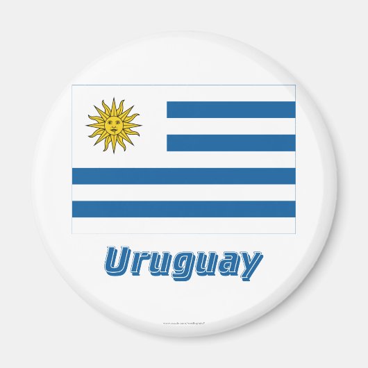Uruguay-Flagge mit Name Magnet (Vorne)