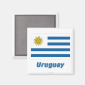 Uruguay-Flagge mit Name Magnet (Vorderseite/Rückseite)